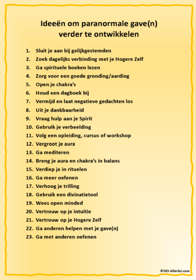 Ideeën om spirituele gaven verder te ontwikkelen