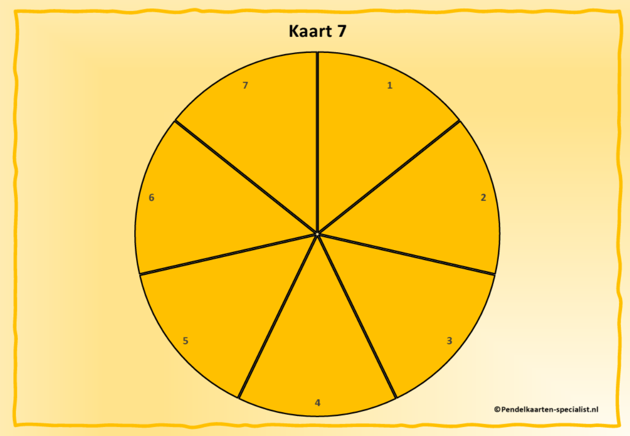 Blanco pendelkaart 7 vakjes Blanco pendelkaart 7 vakjes
